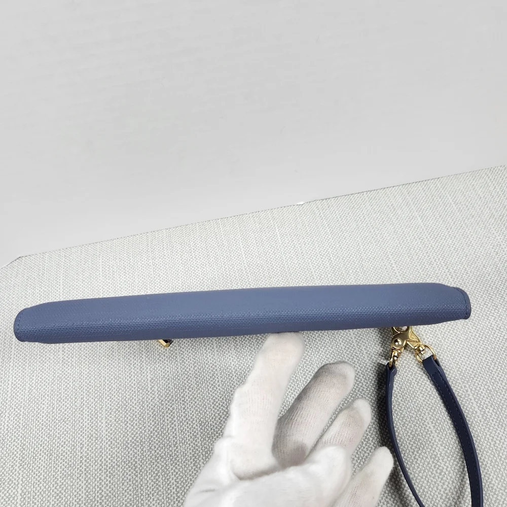 Dagne Dover Essentials Coated Canvas Blue Clutch Wallet Wristlet